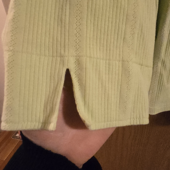 Denim & Co. Light Green Polo Down Shirt - Picture 3 of 4